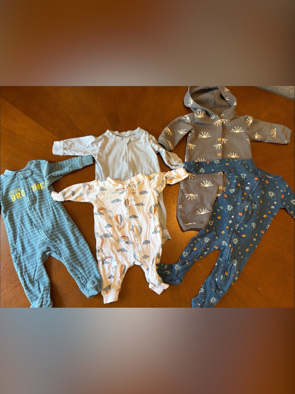 Bundle Footed One-Piece Sleepers and rompers and hoodie playsuit
